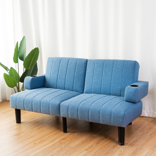 blue futon sofa bed