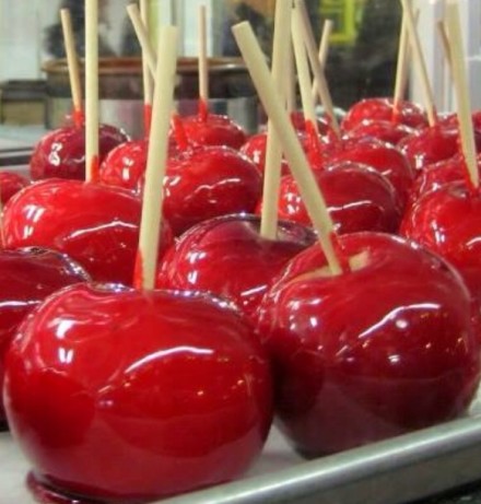 traditonal red candy apples