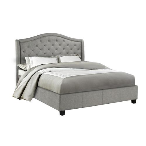 grey tufted bed frame 