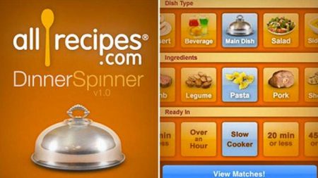 allrecipes dinner spinner ipad in the kitchen