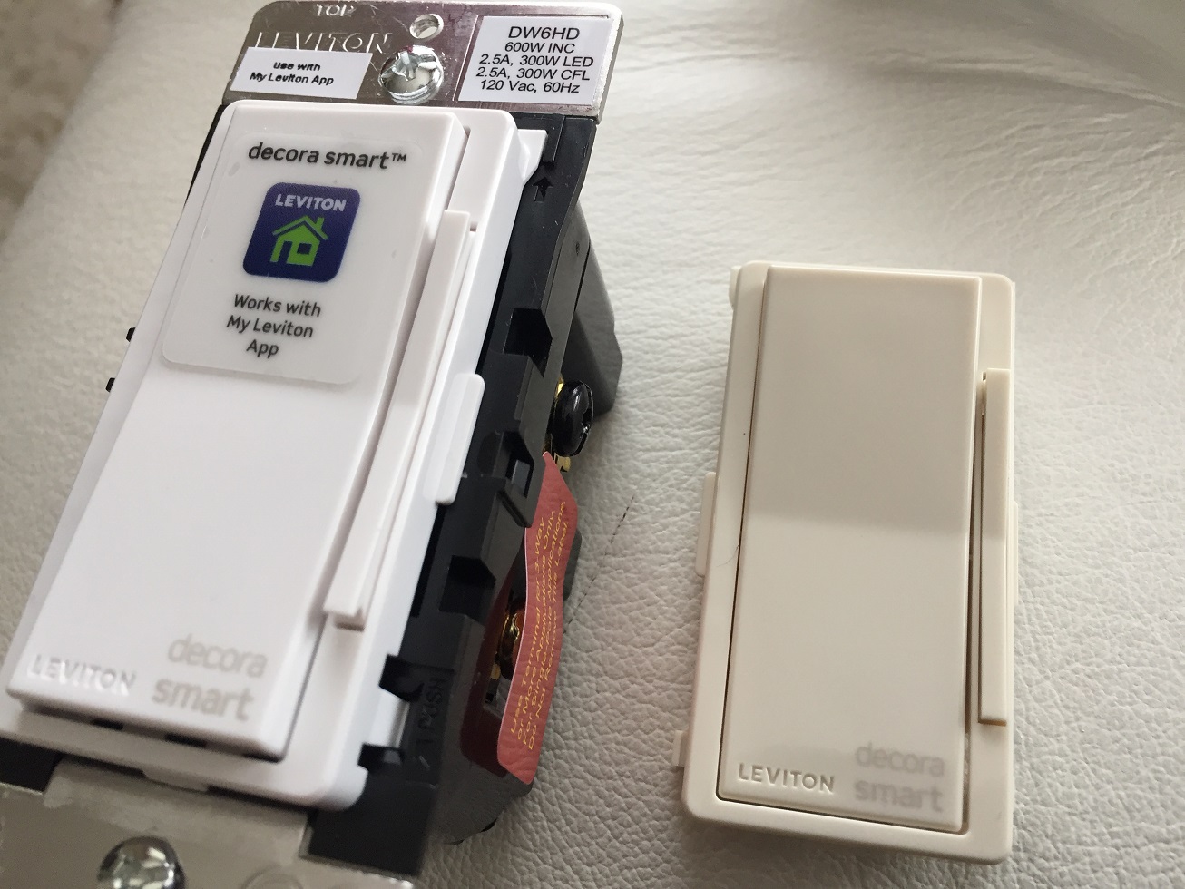 Leviton Wi-Fi Dimmer Switch Out of Box