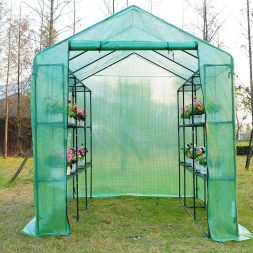 greenhouses and garden shelters - outsunny greenhouse with shelves