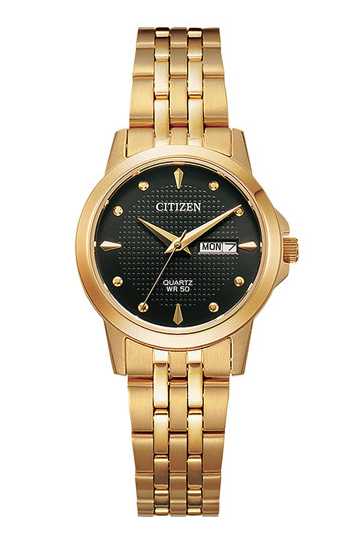 Citizen Quartz 27mm Women's Dress Watch - Gold/Black