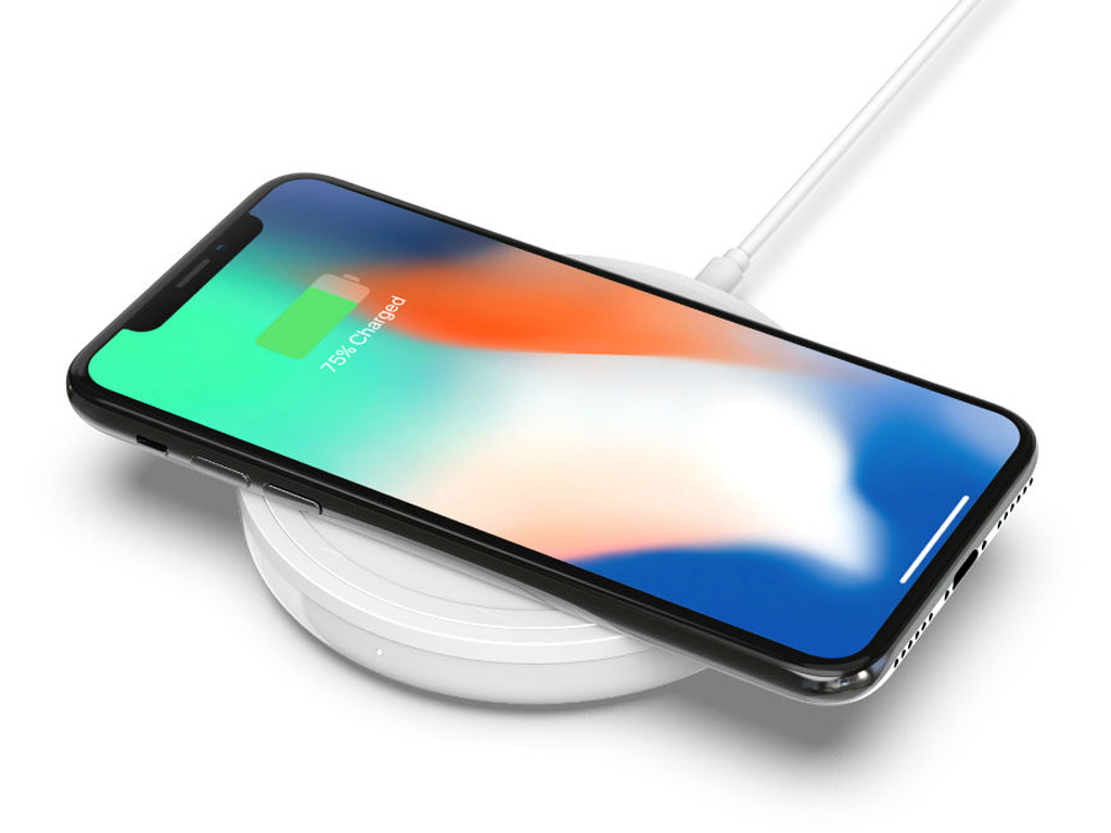 Iphone X on a wireless charger