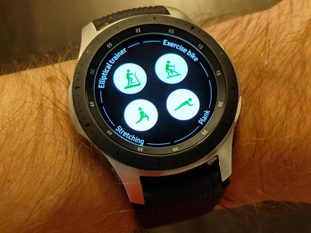 exercise app on galaxy watch