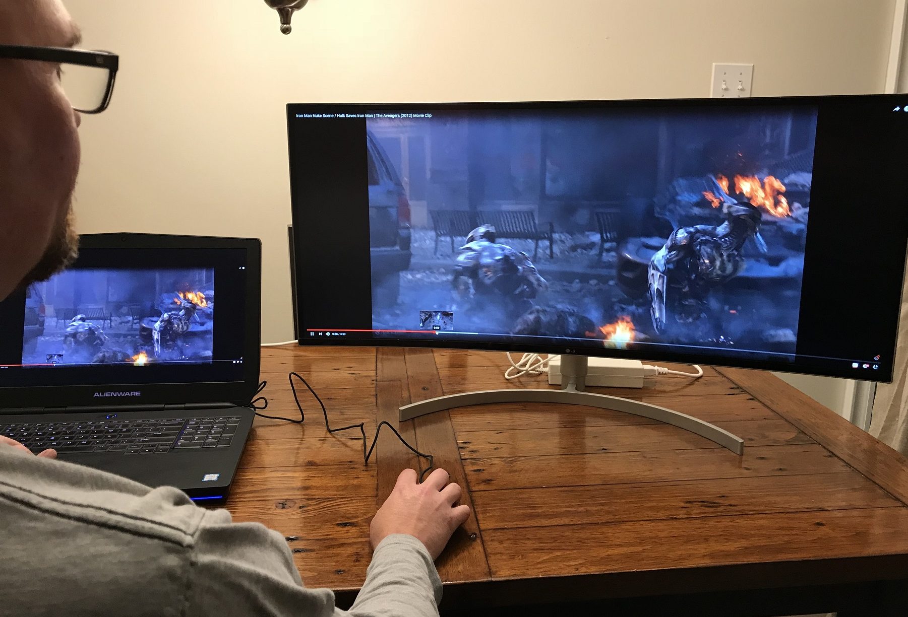 LG 3" UltraWide monitor - game testing view