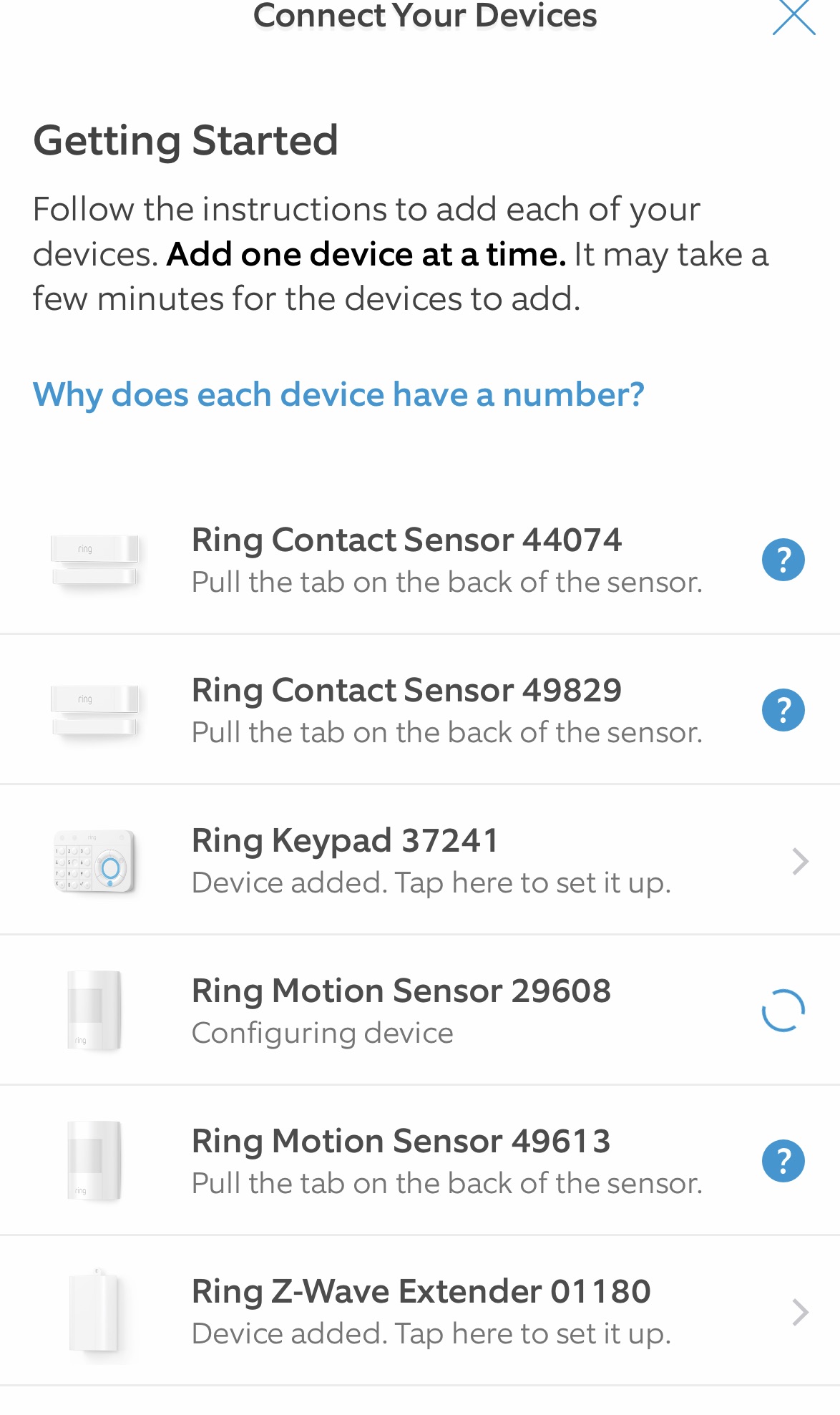 Ring Alarm app add devices