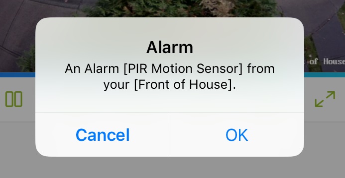 Uniden AppCam Alarm Notification