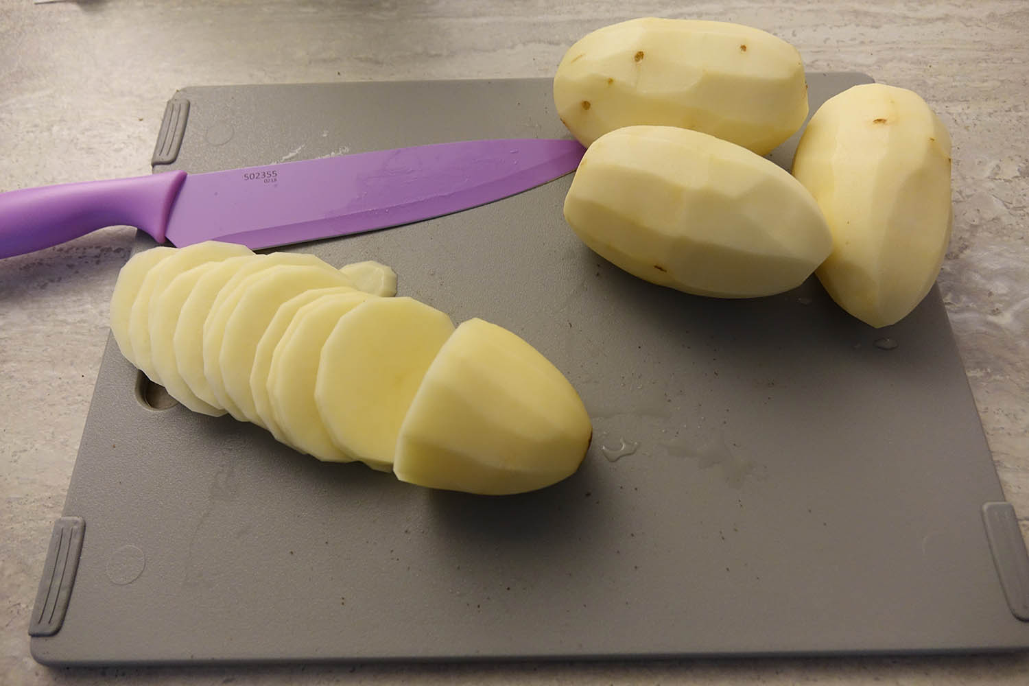 cuisinart advanced knife set - chefs knife potatoes