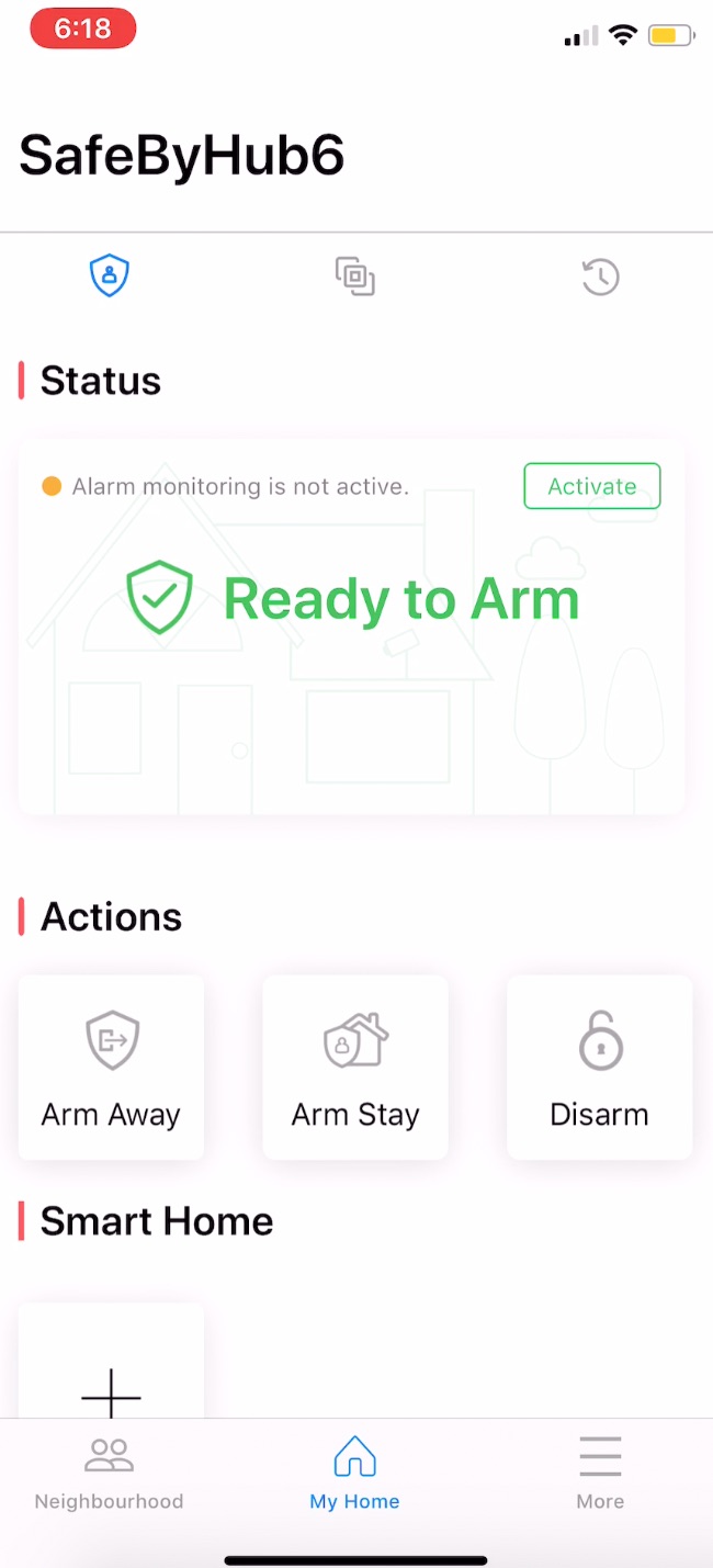 Safe by HUB ready to arm