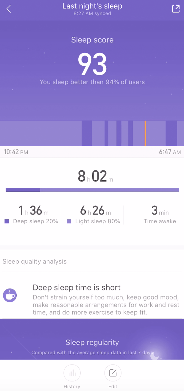 Amazefit Bip Sleep tracking