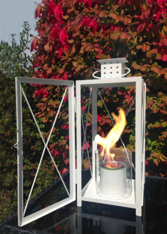 warm up the patio with outdoor fire lantern