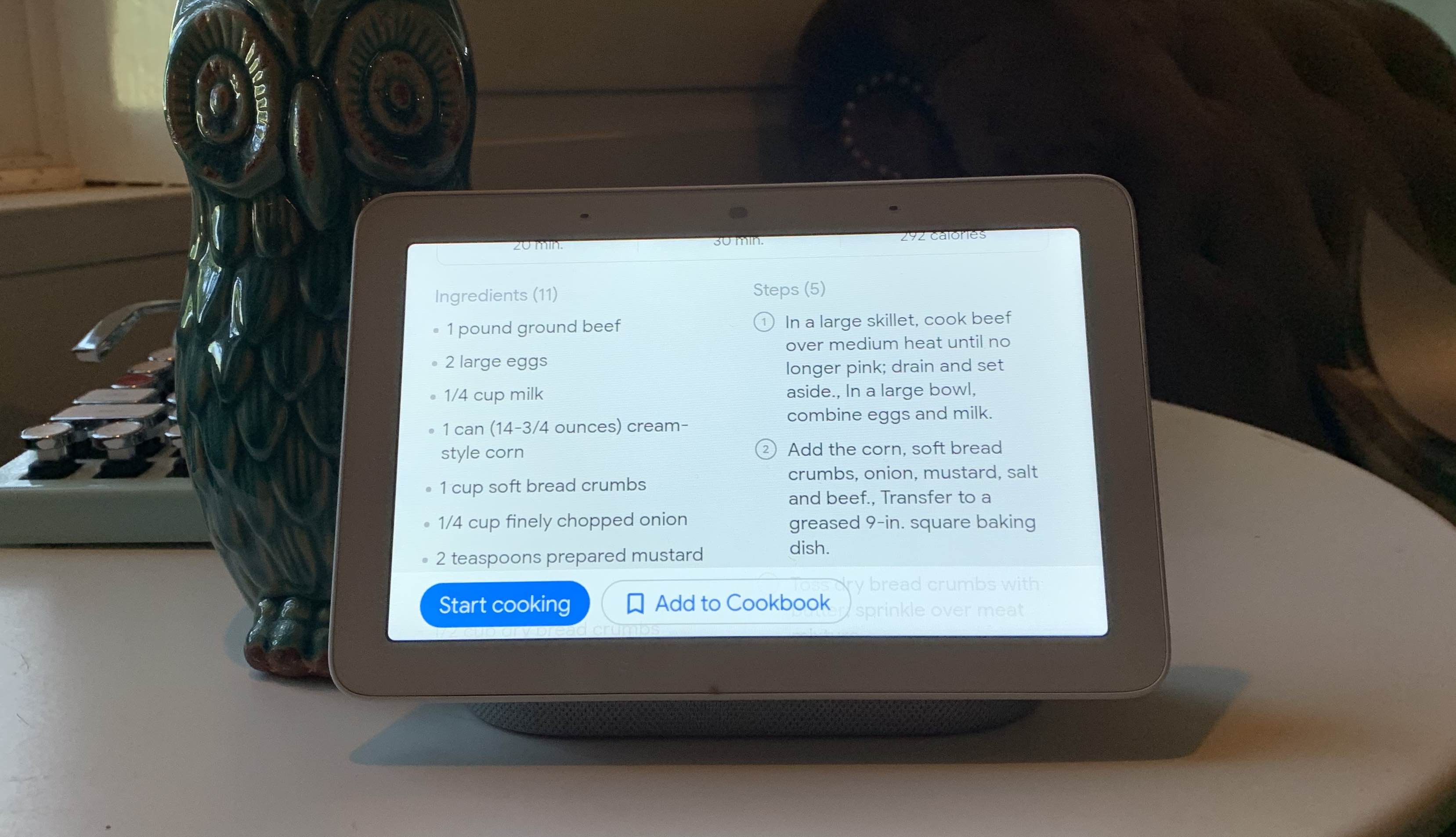 Cooking with Google Nest Hub