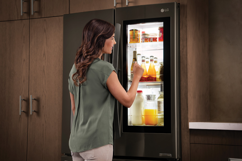 Woman with fridge