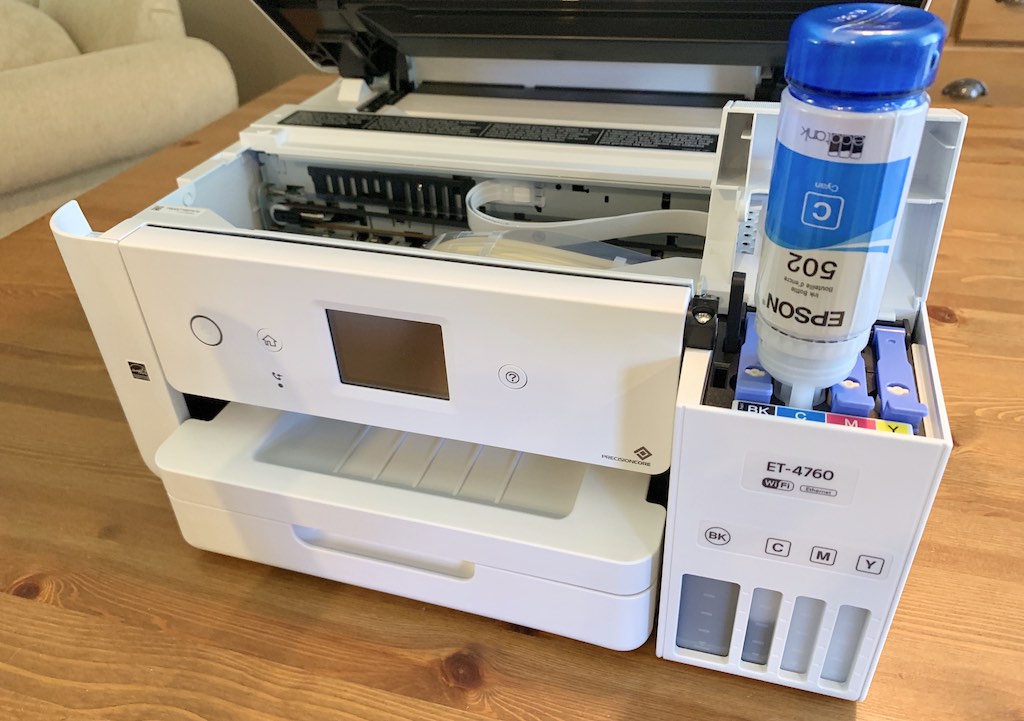 Review the Epson EcoTank ET4760 wireless allinone printer goes two