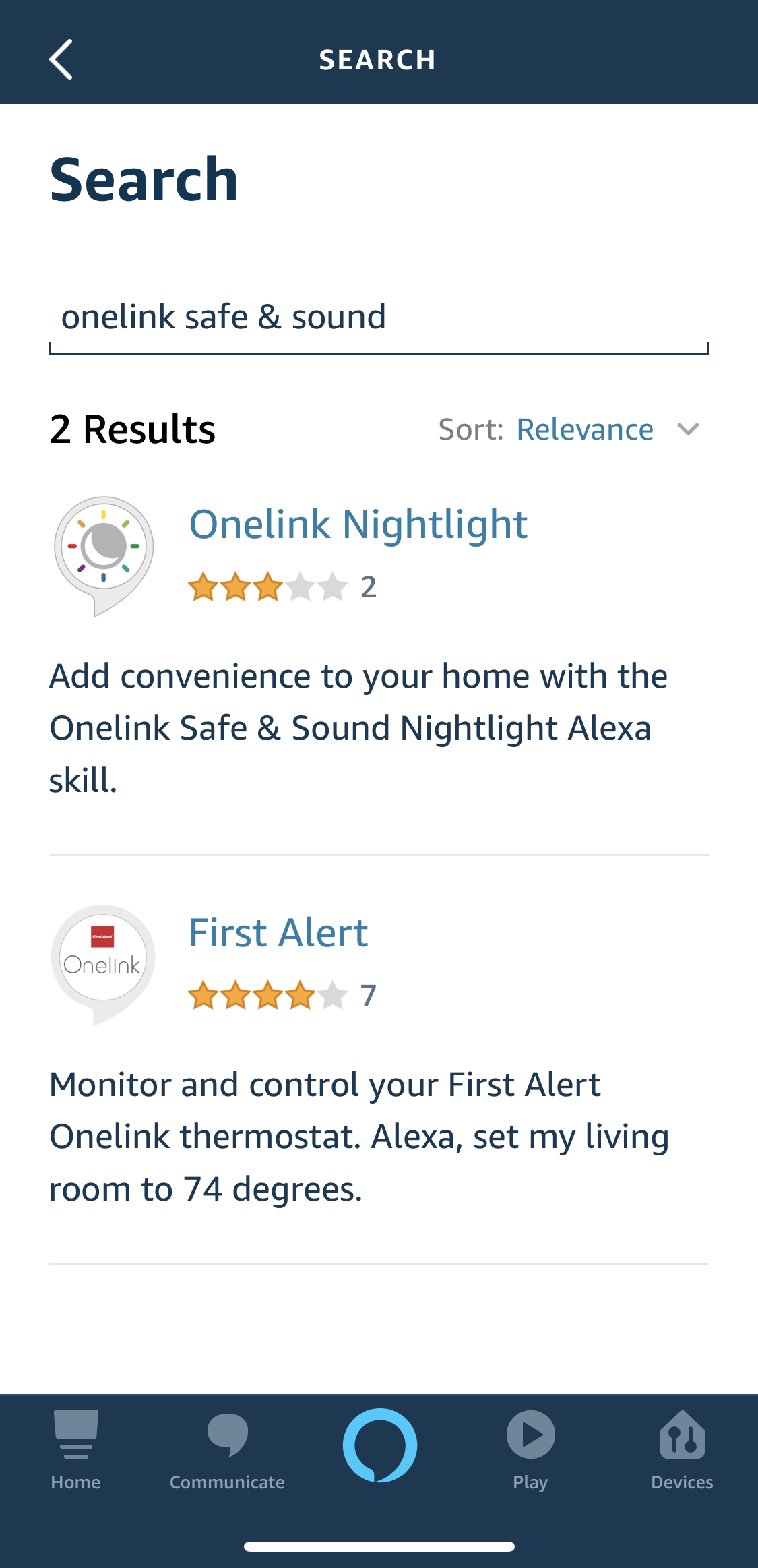 Alexa skills onelink