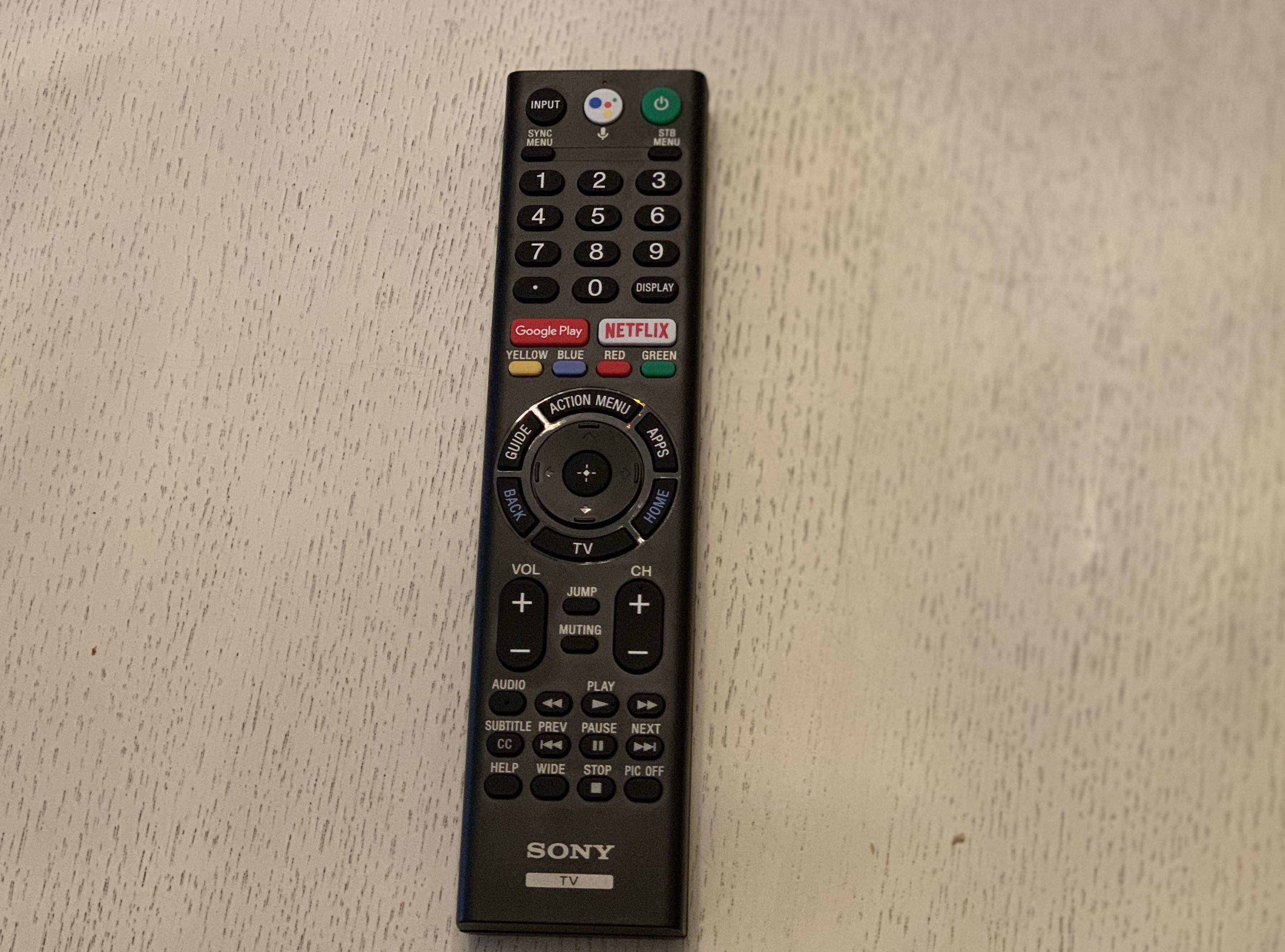 Sony A8G OLED remote