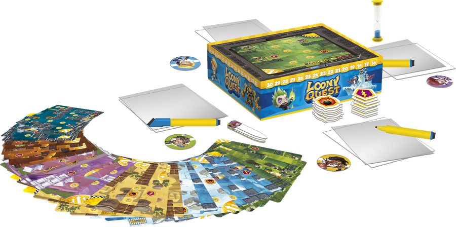 Game shot of the board game, Loony Quest (new board games)