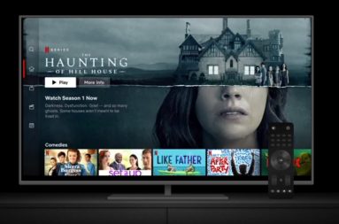 image of a tv with the netflix interface showing title card for the haunting of hill house