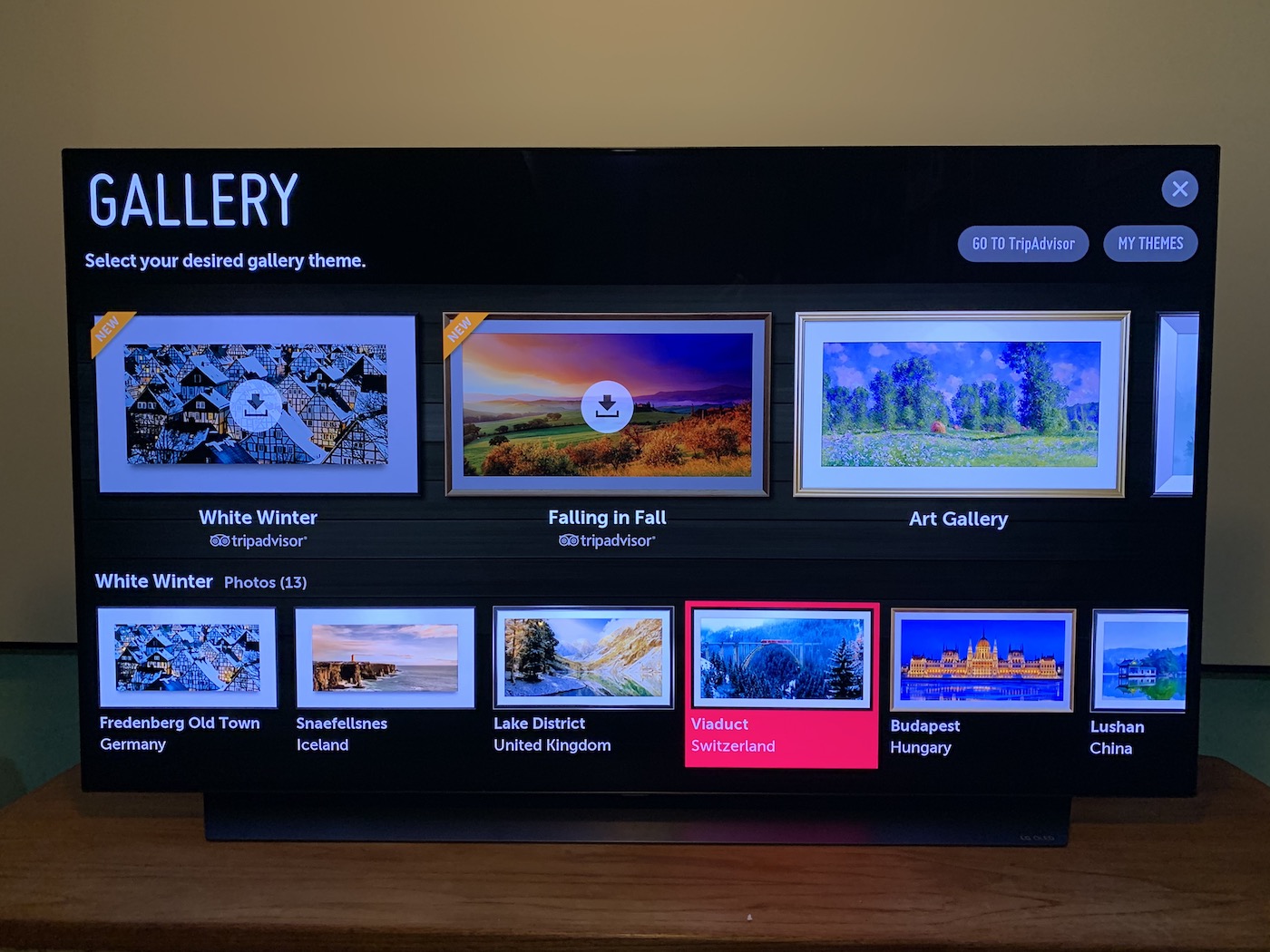 Gallery Mode of the LG C9 OLED 4K TV