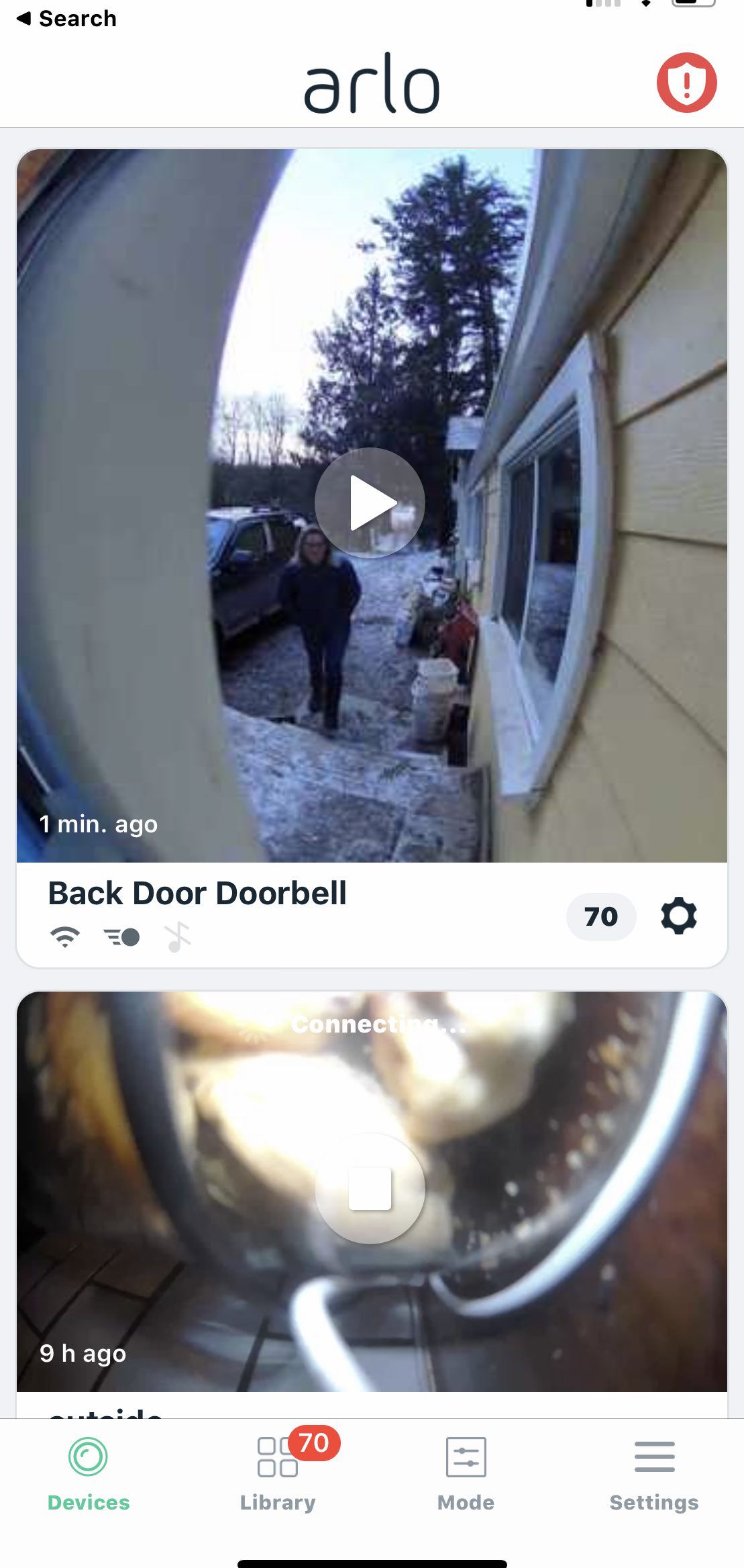 Arlo Video Doorbell Screenshot of app