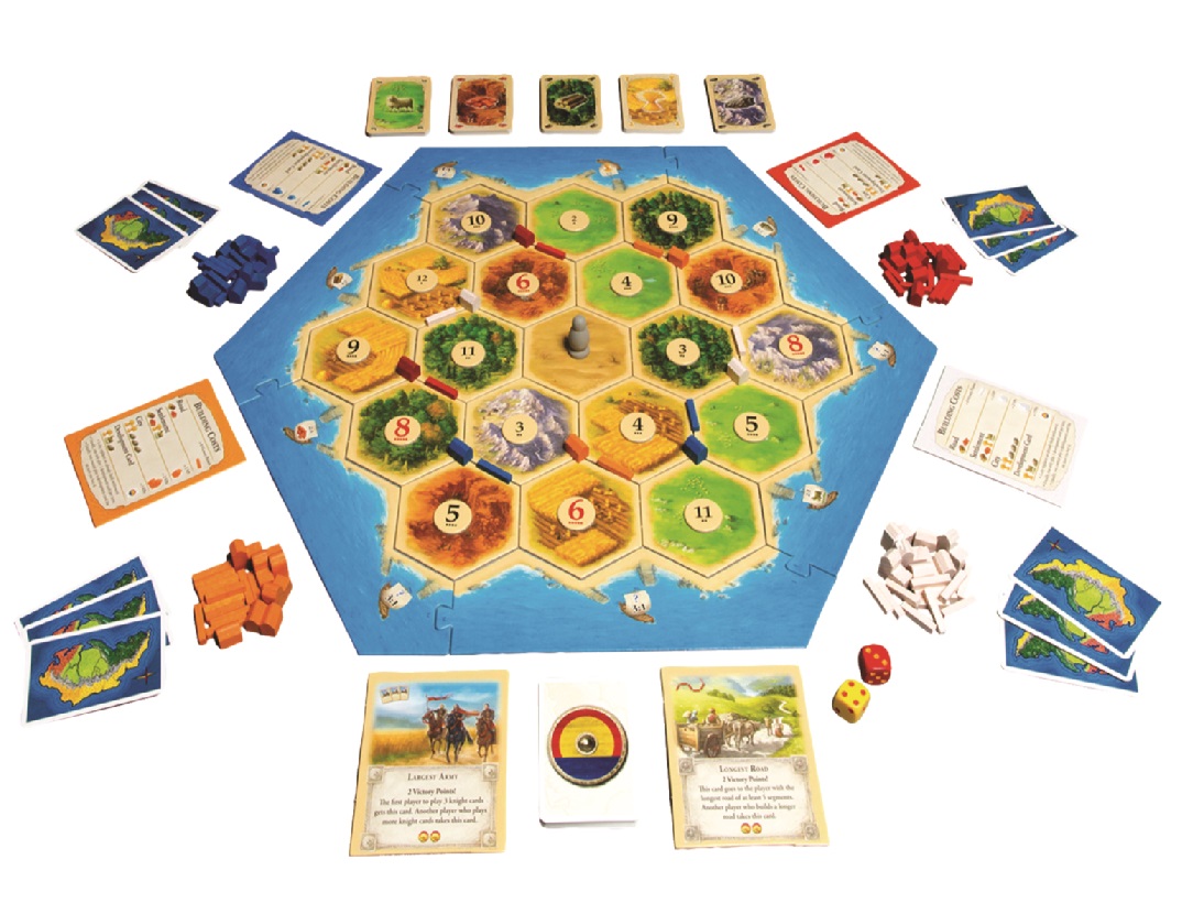 image of the board from the Settlers of Catan board game