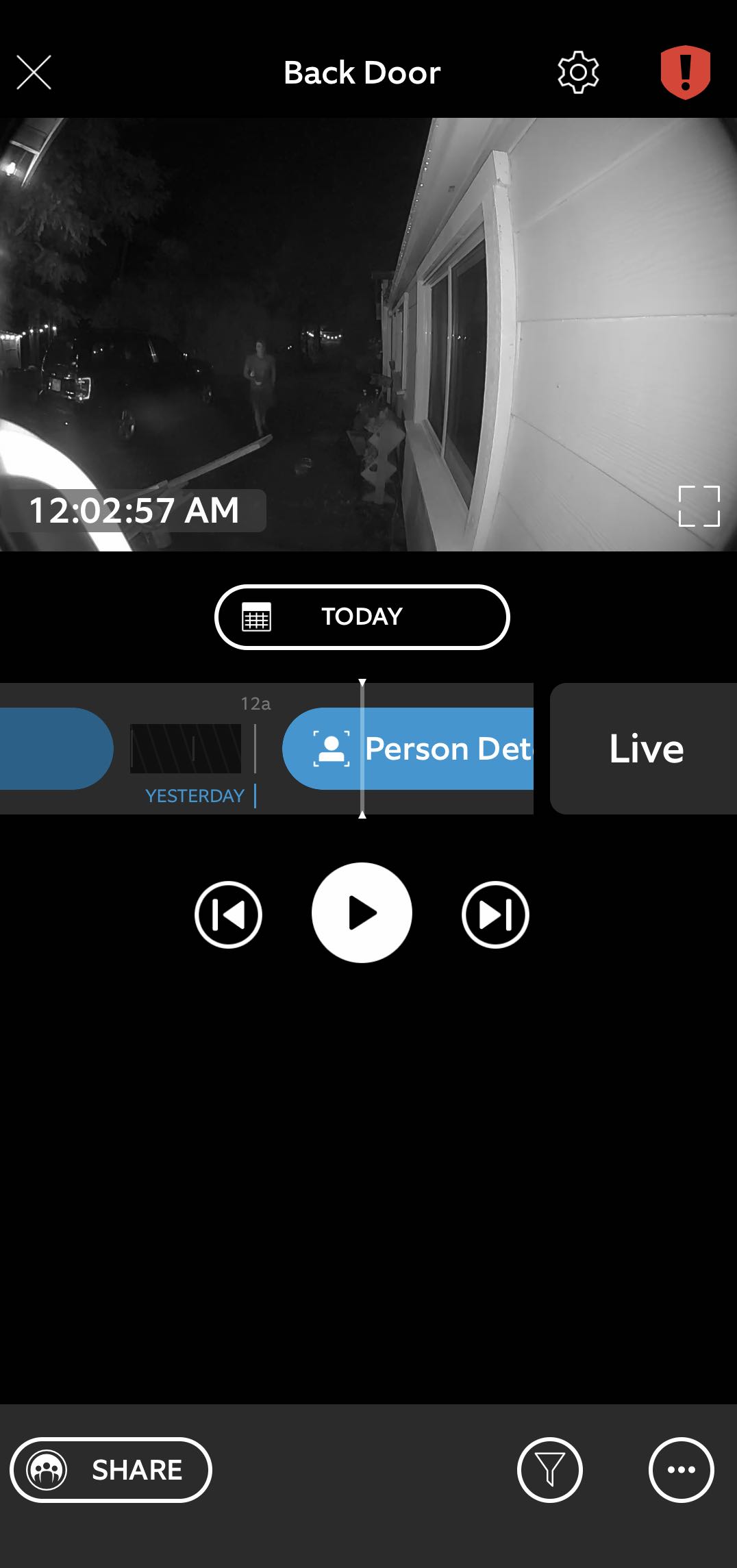 person detected Pre-roll Ring Video Doorbell 3 Plus app