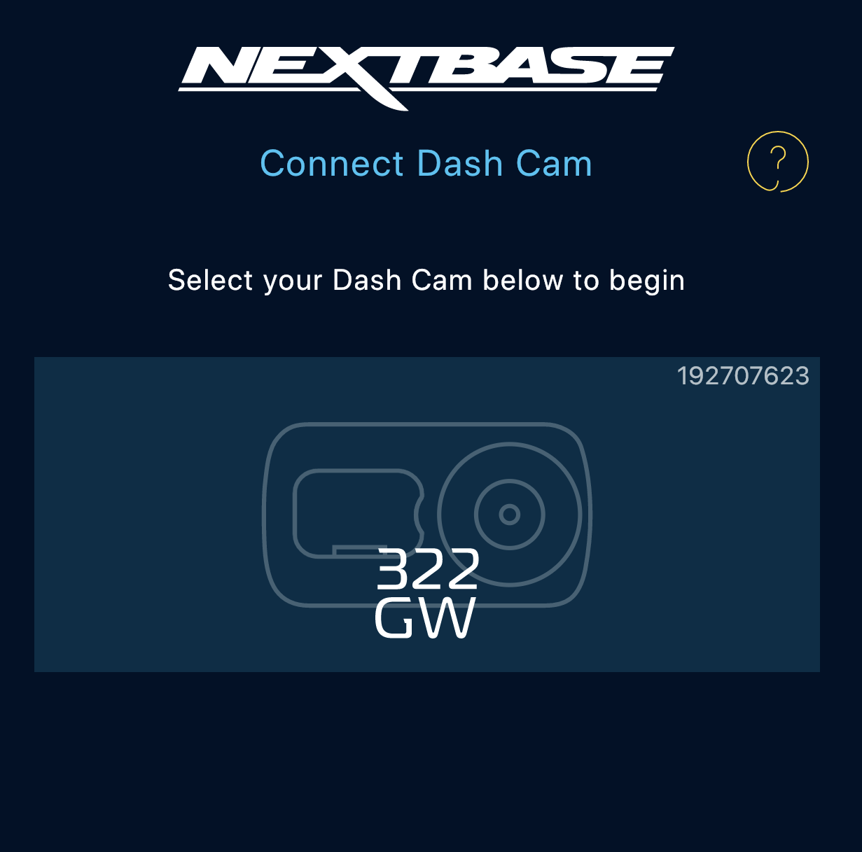 Nextbase 322GW Mobile App