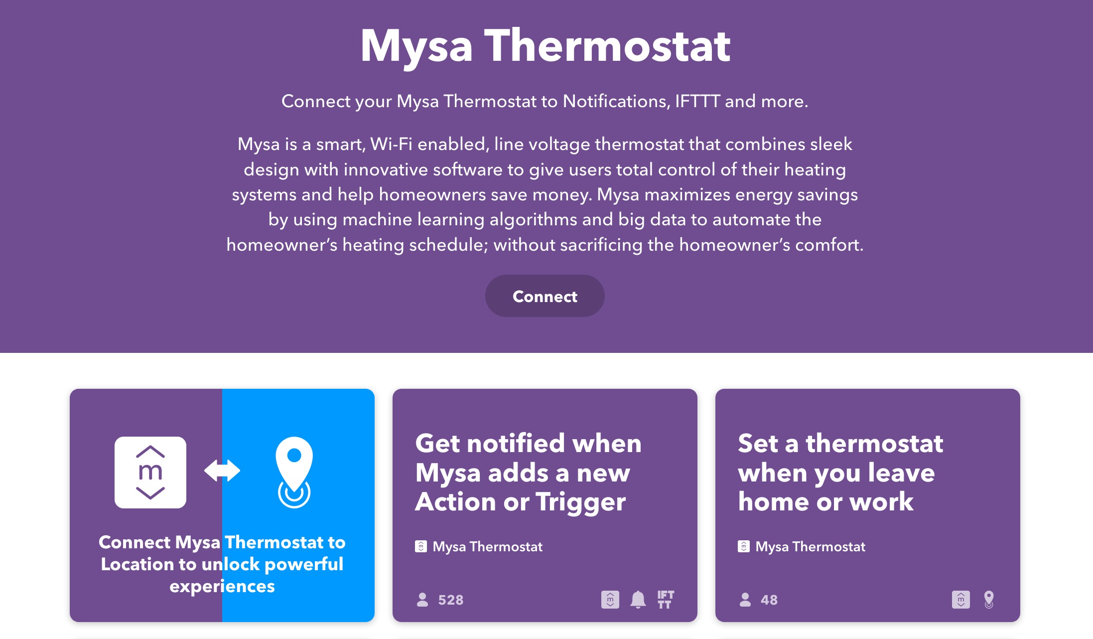Mysa thermostat IFTTT