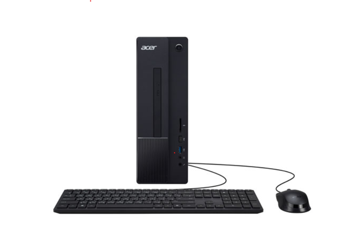 Image of an Acer desktop computer with wired mouse and keyboard