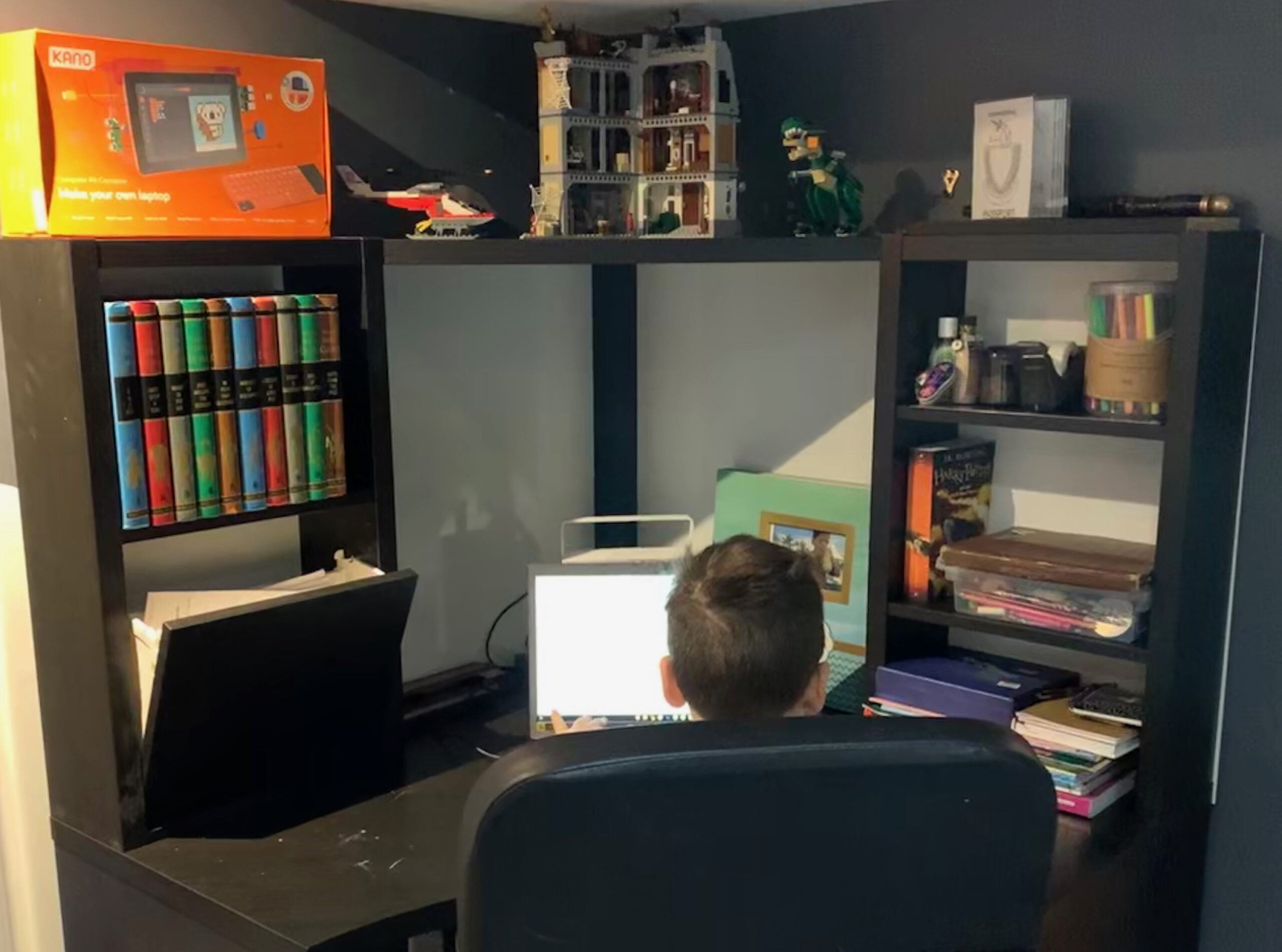 kids work area desk setup