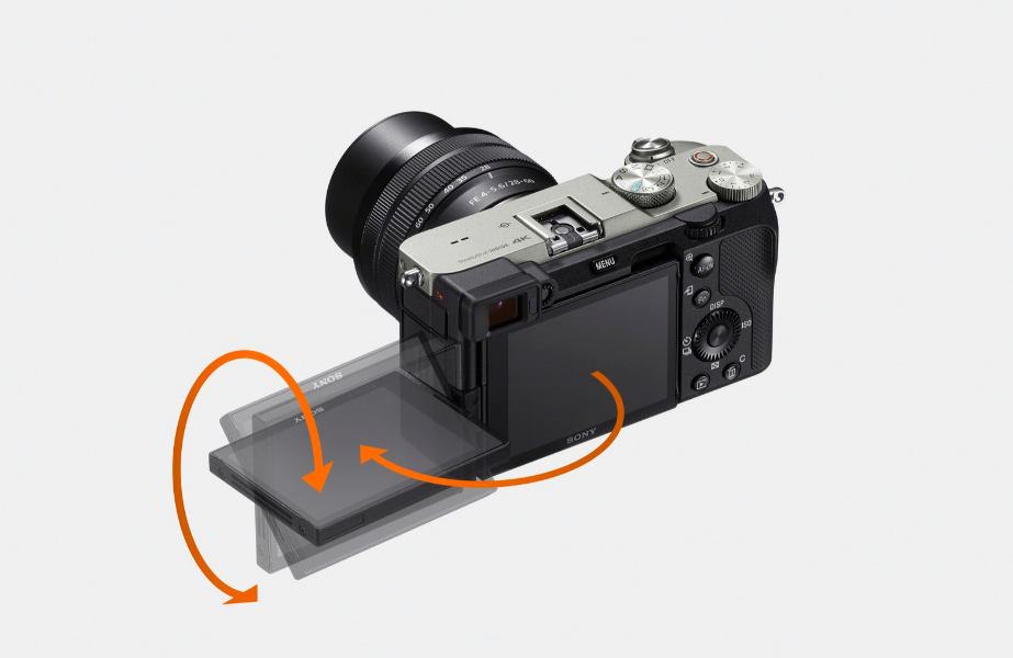 A photo diagram of the rotating screen of the Sony A7III