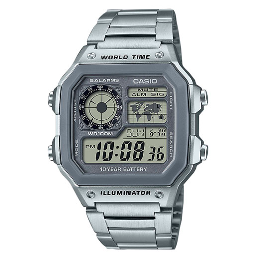 Casio 42.1mm Men's Digital Chronograph Casual Watch - Silver:Grey