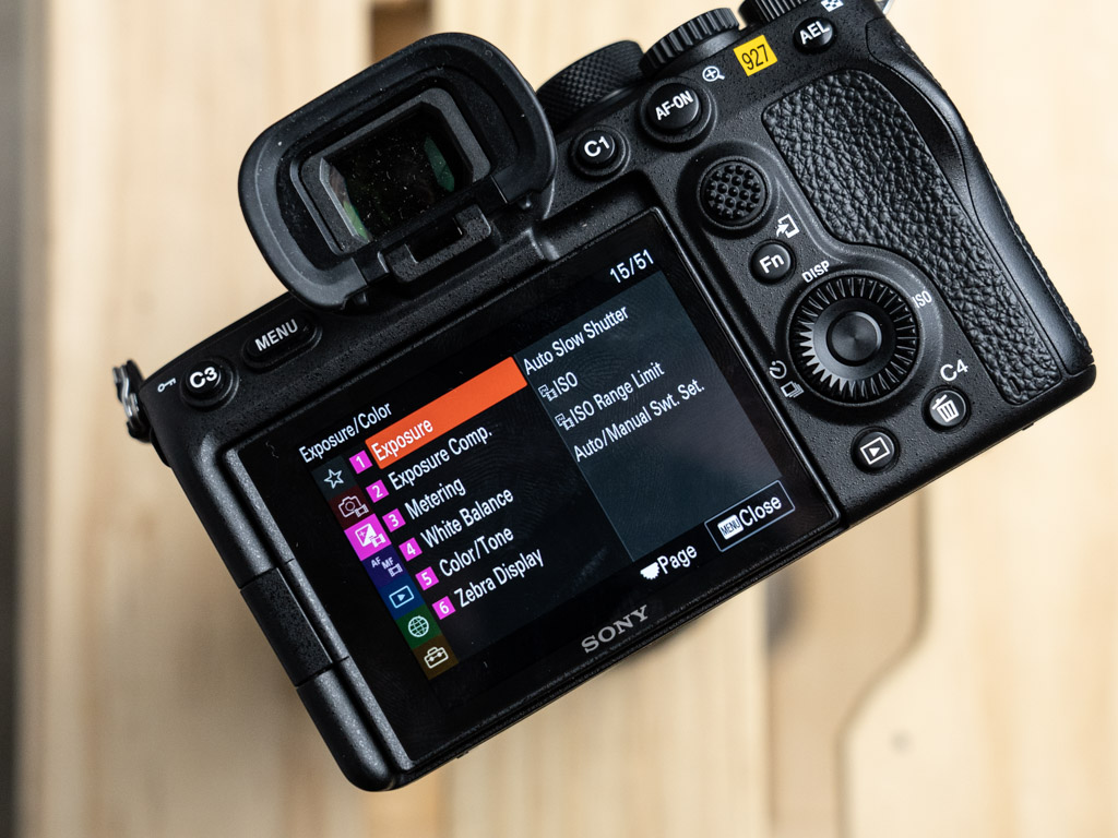 A photo of the menu system on the Sony A7S III