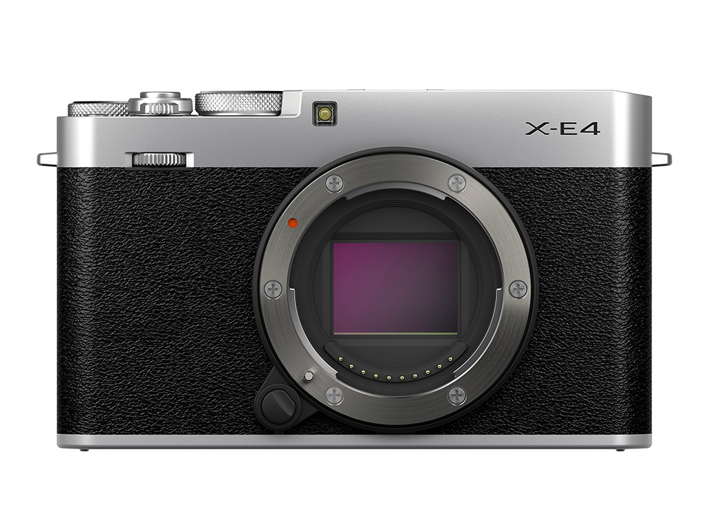 A photo of the Fujifilm X-E4 without a lens 