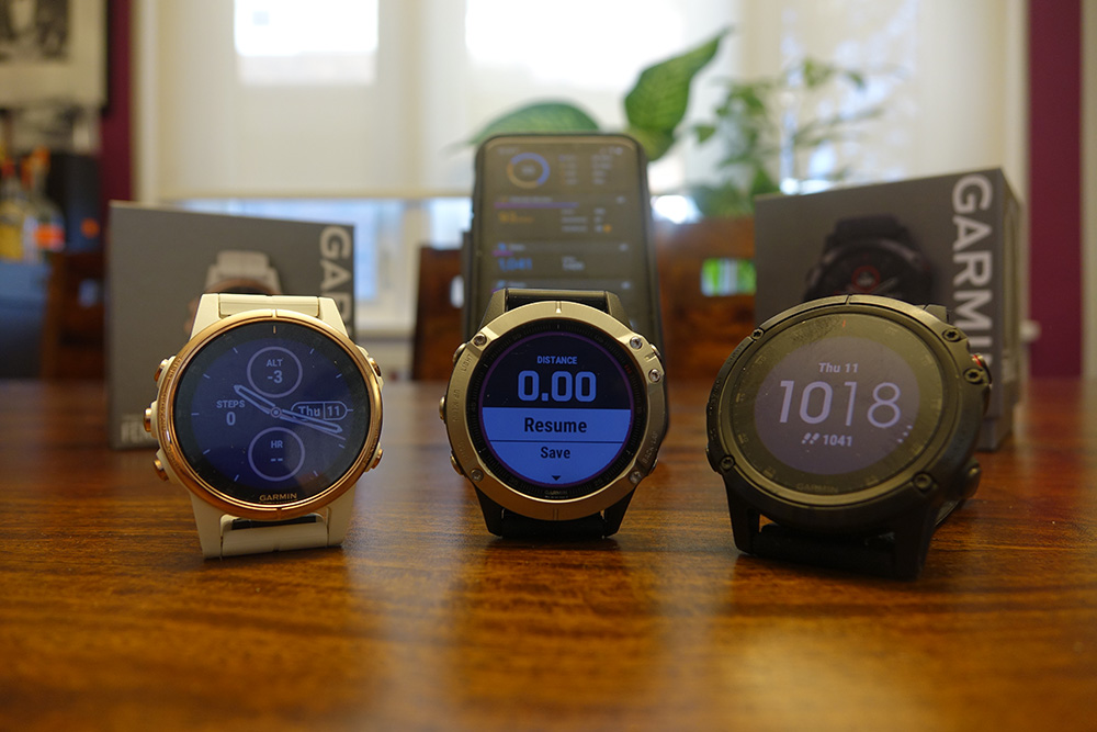 Garmin Fenix 6, Fenix 5S Plus, and Fenix 5X Plus smartwatches