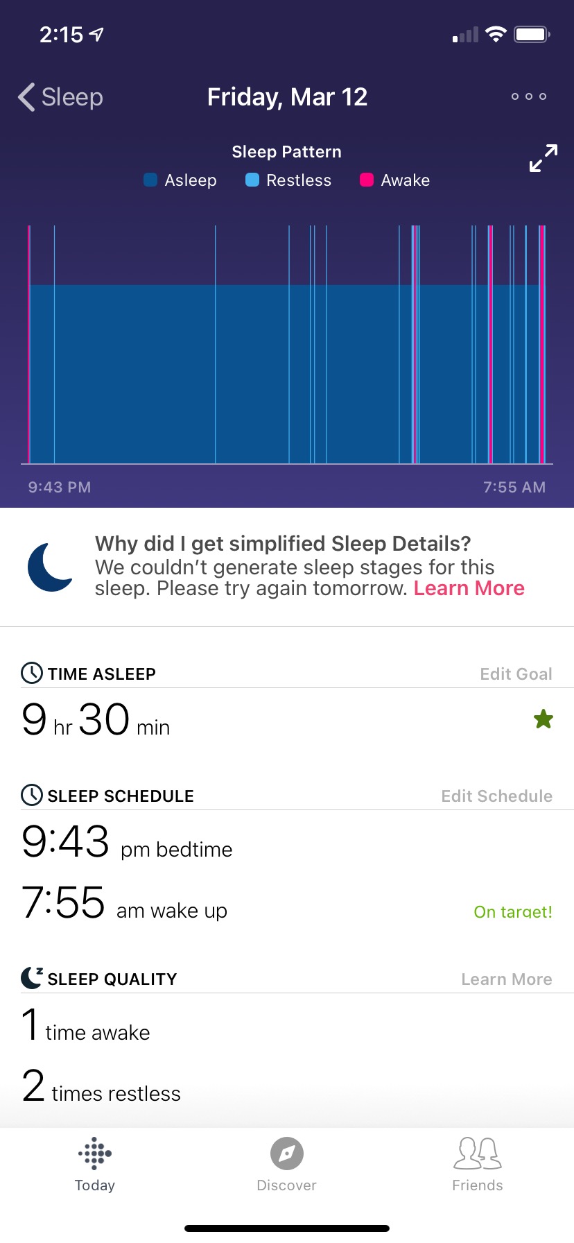 Fitbit app detailed sleep data