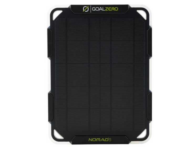 image of the Goal Zero Nomad 5 Solar Panel with Flip 12 Solar Powered Charger