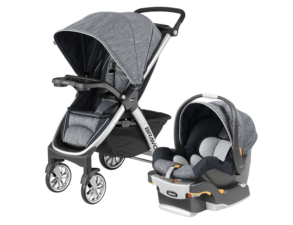 Stroller with car seat in travel system