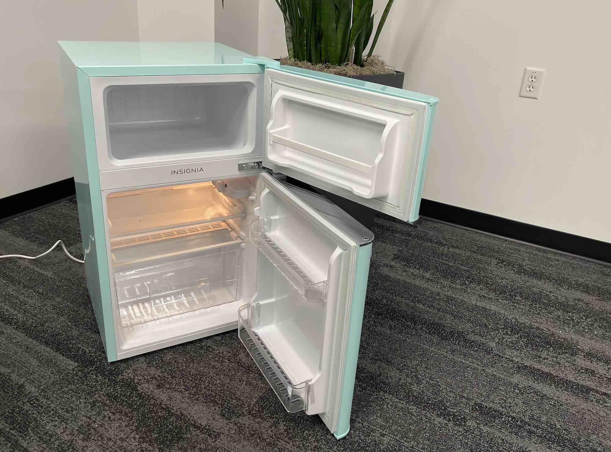 Insignia retro fridge with top freezer