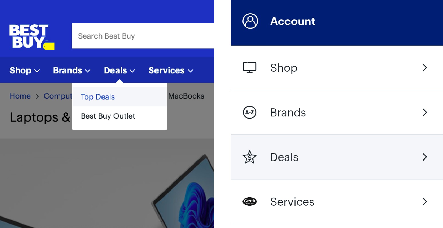 the BestBuy.ca Deals tab on both desktop and mobile devices