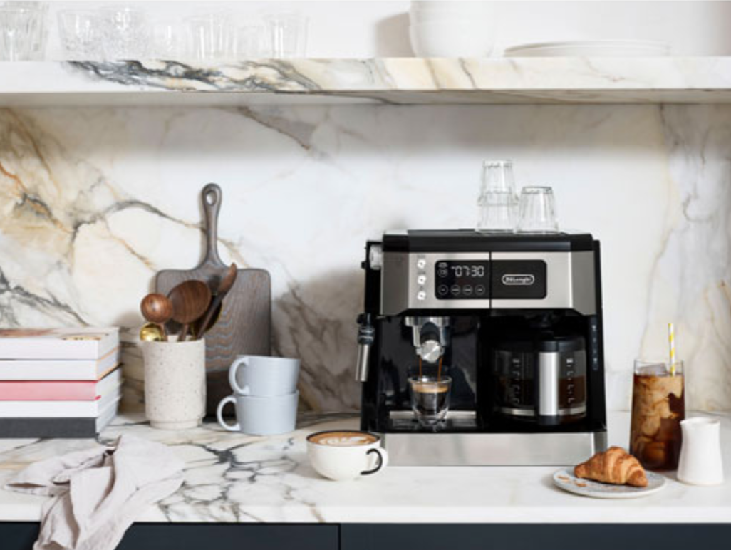 De'Longhi combination coffee maker and espresso machine.