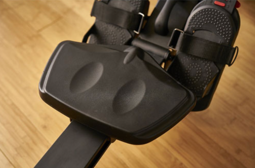 Close up of the seat on the Echelon Connect rower.