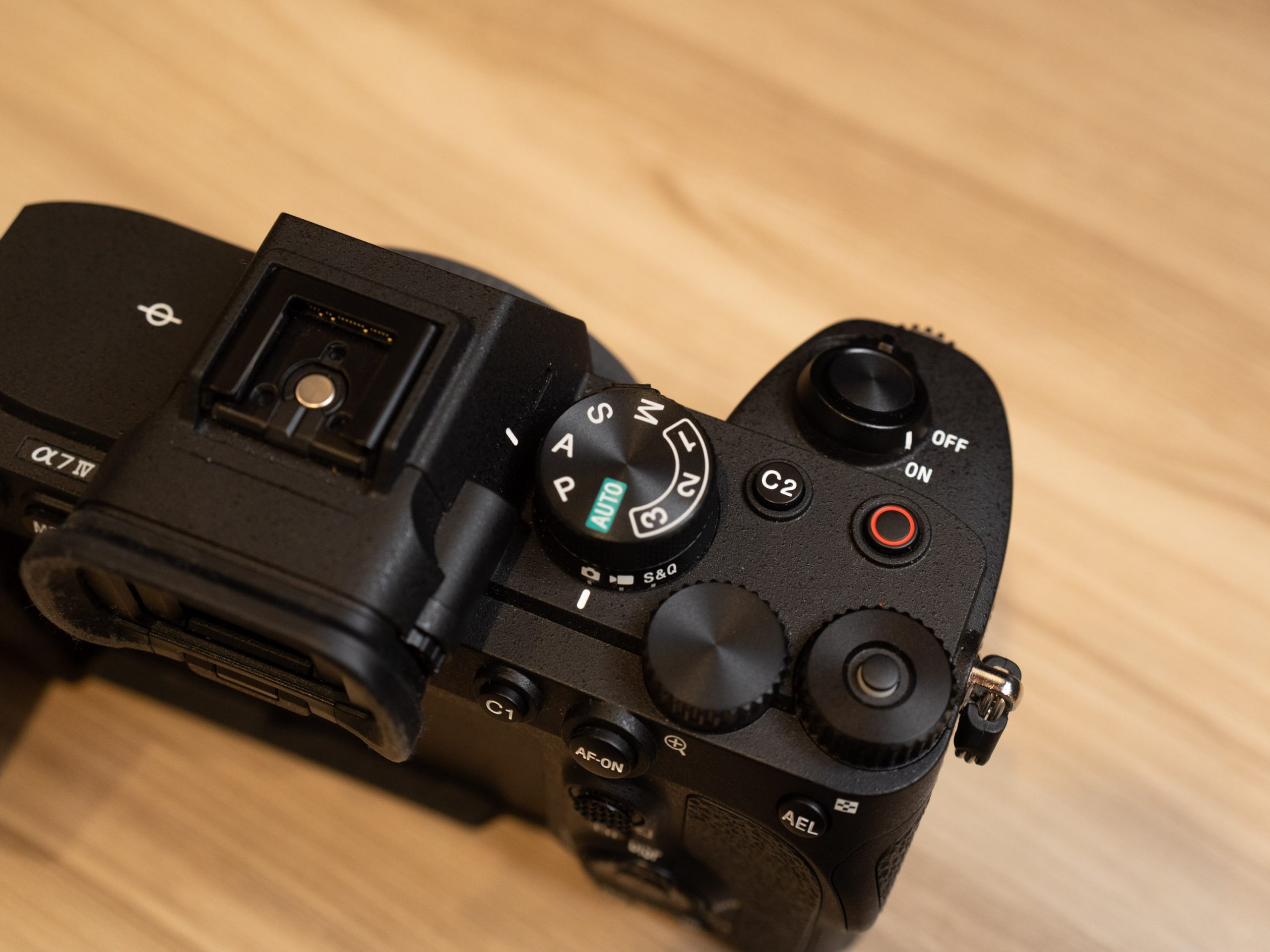 A photo of the top of the Sony A7 IV