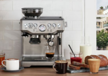 Breville coffee machine with accessories.