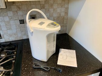 Panasonic hot water dispenser on counter