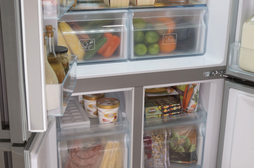 Food inside a Haier refrigerator