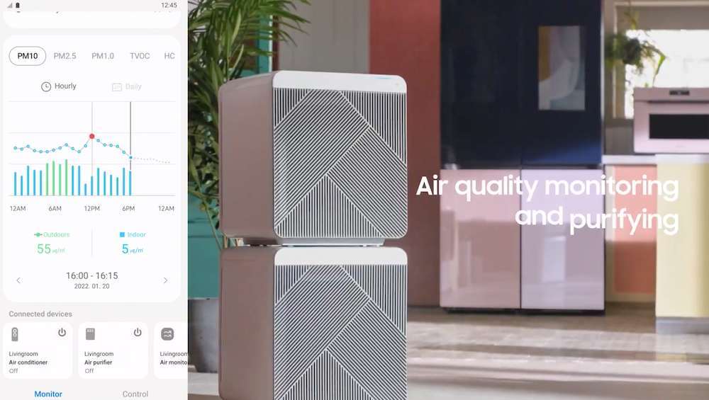 Samsung Bespoke air quality monitoring.