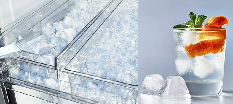 Samsung Bespoke refrigerators ice options.