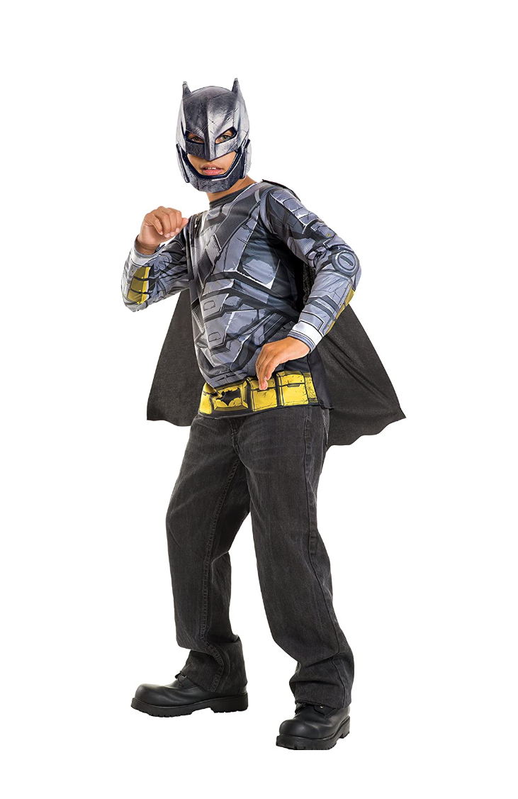Boy in a Batman costume